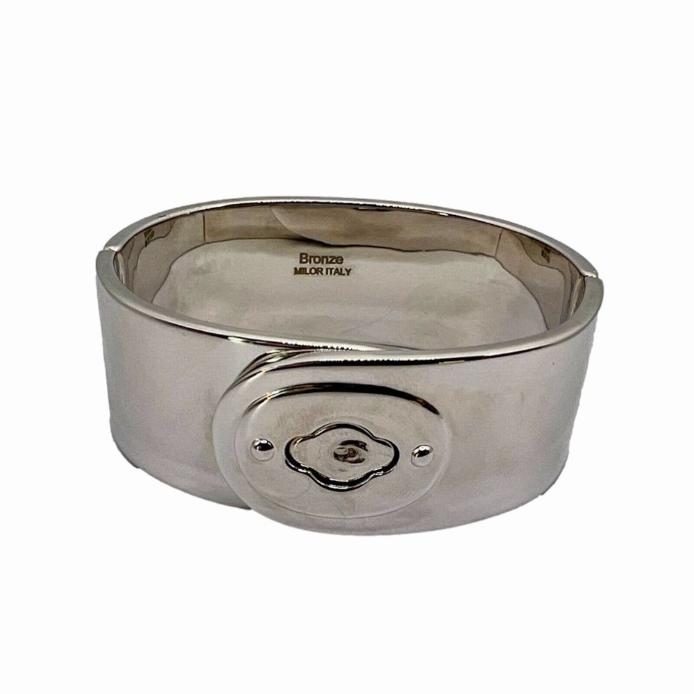 Milor italy hinged cuff bracelet solid bronze silver-Tone 1"
